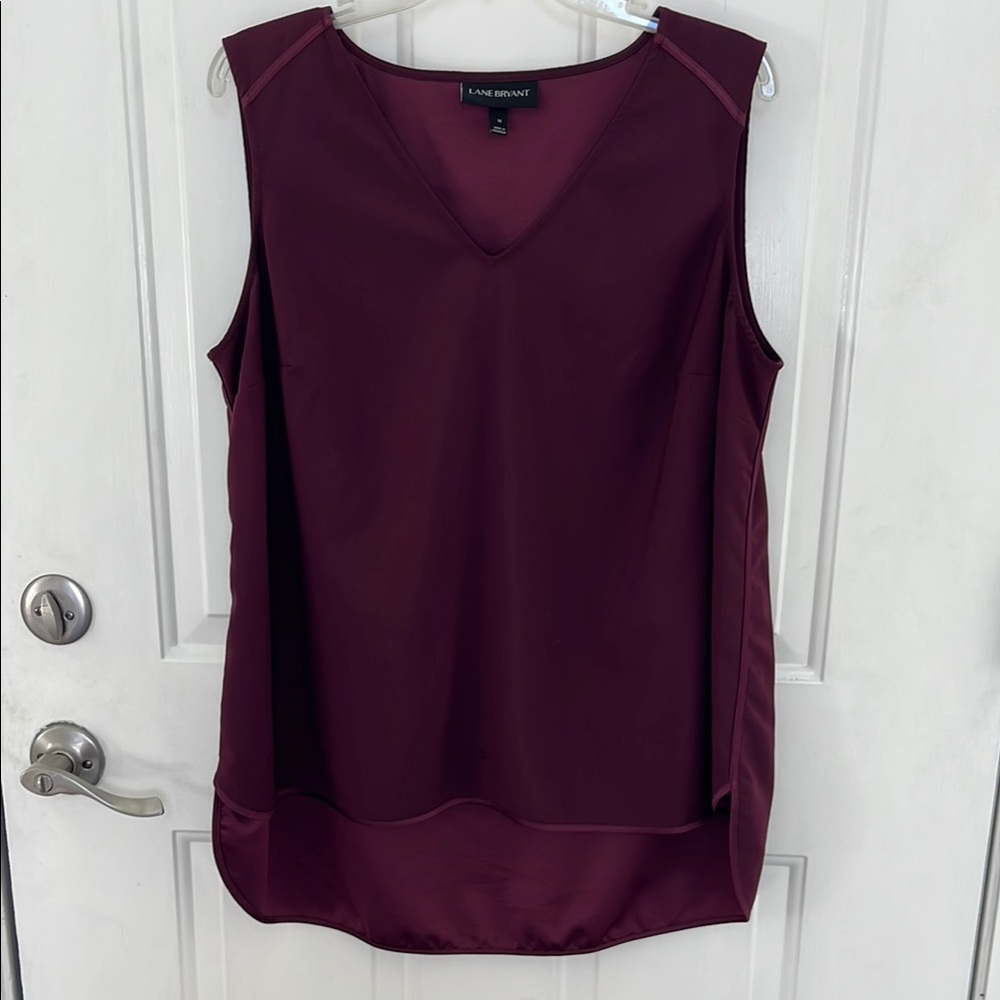 Lane Bryant Women's Burgundy Sleeveless Top